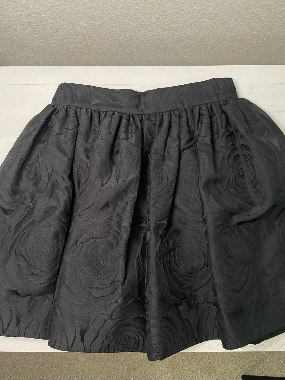 kate spade New York Skirt The Rules Black Rose Jacquard Fit & Flare Skirt Size 4